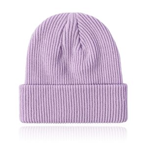 Dames Muts Beanie geribbeld – Paars