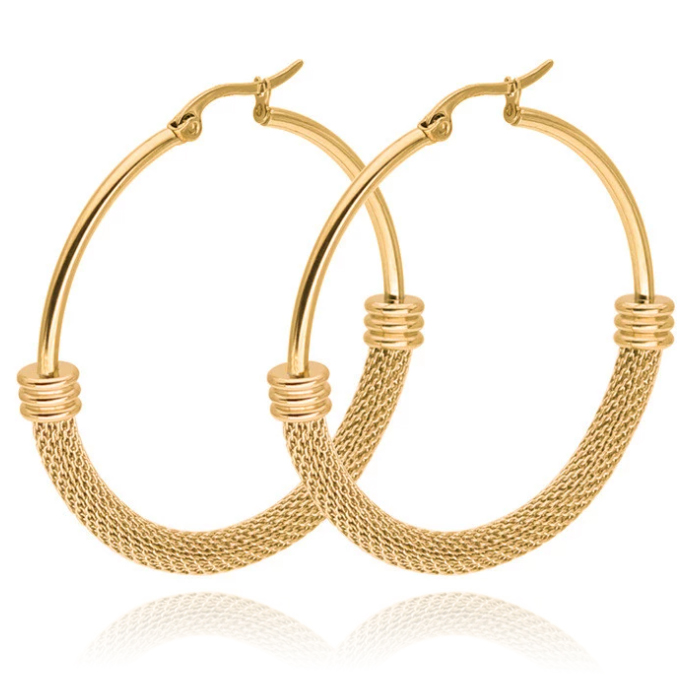 Dames Oorbellen Ringen Goudkleurig van Edelstaal – 60mm