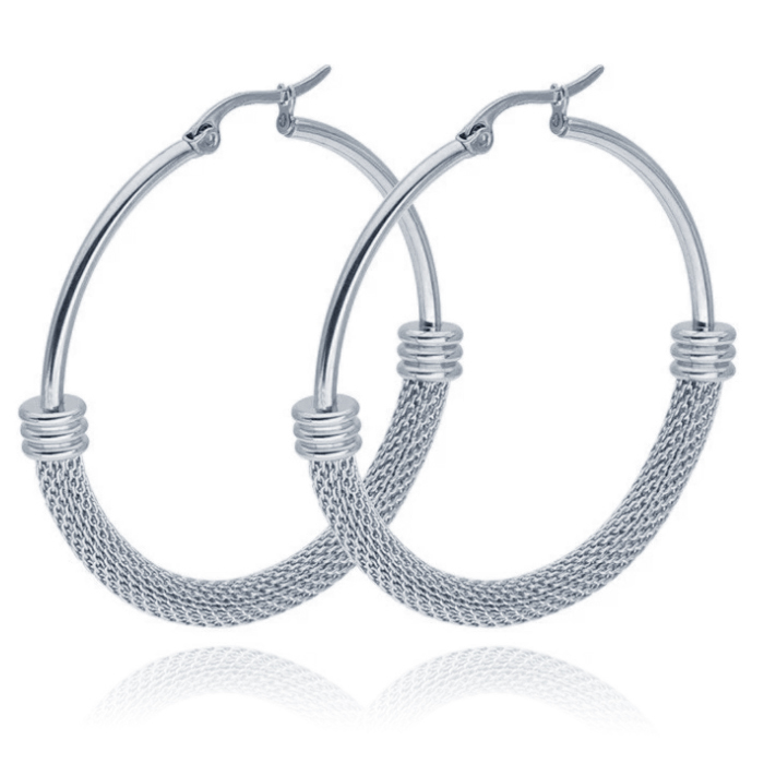 Dames Oorbellen Ringen Zilverkleurig van Edelstaal – 60mm