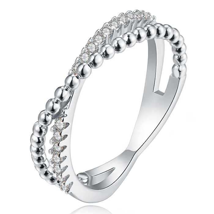 Dames Ring Verzilverd met Zirkonia-18mm