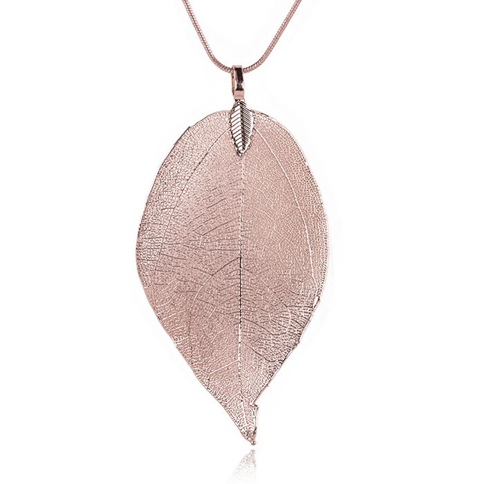 Dames ketting Blad Kettinghanger Leaf Slang Ketting Rose