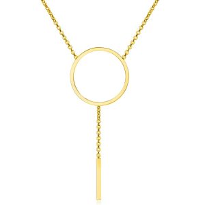 Dames ketting Cilla Jewels Edelstaal Verguld Goudkleurig Cirkel Staaf