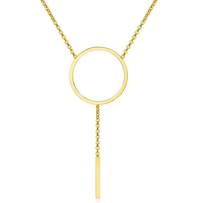 Dames ketting Cilla Jewels Edelstaal Verguld Goudkleurig Cirkel Staaf