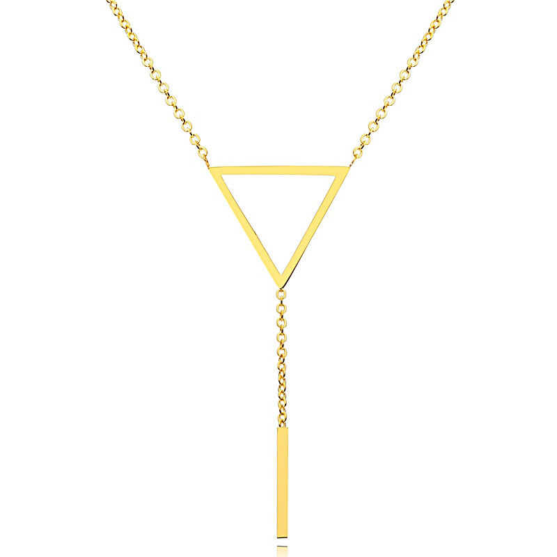 Dames ketting Cilla Jewels Edelstaal Verguld Goudkleurig Driehoek Staaf