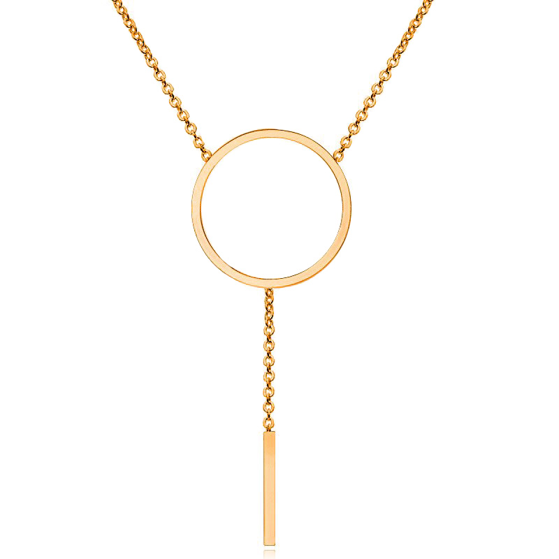Dames ketting Cilla Jewels Edelstaal Verguld Rose Cirkel Staaf