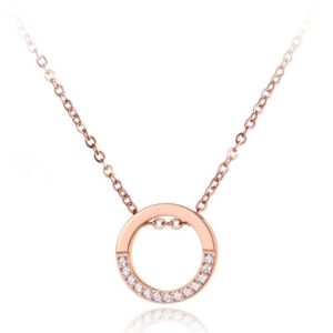 Dames ketting Edelstaal Cilla Jewels Rose Zircon Circle