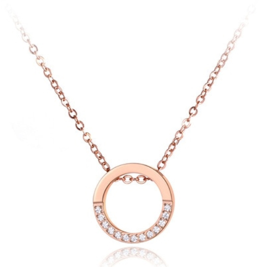Dames ketting Edelstaal Cilla Jewels Rose Zircon Circle