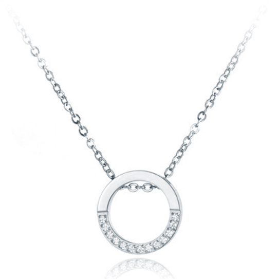 Dames ketting Edelstaal Cilla Jewels Zircon Circle