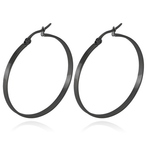 Dames oorringen Cilla Jewels Edelstaal Zwart-60mm