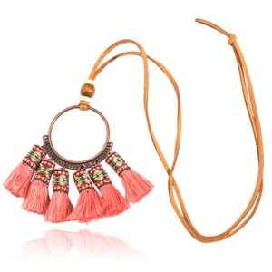 Deja Boho Tassel Ketting – Roze
