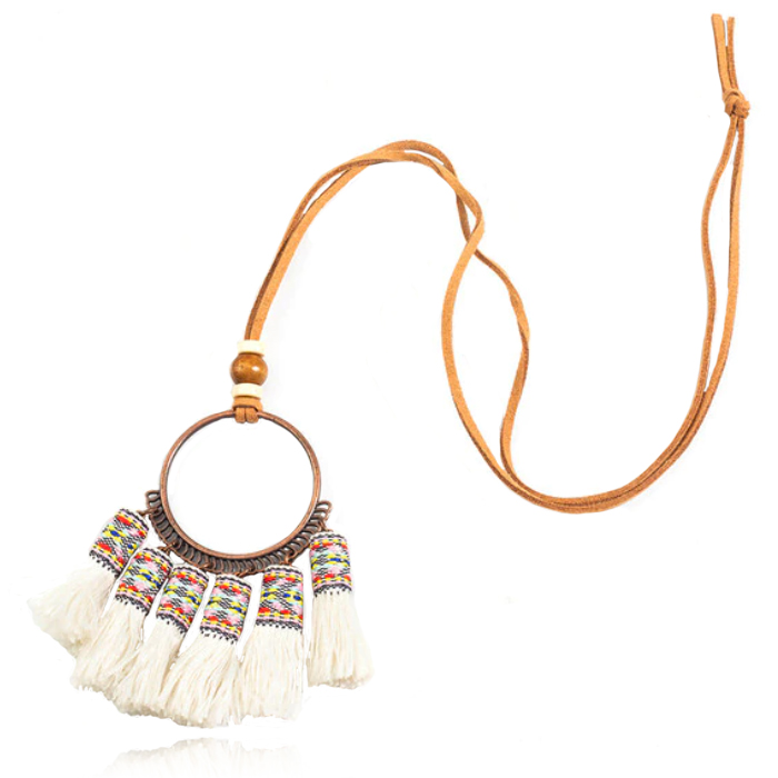 Deja Boho Tassel Ketting – Wit