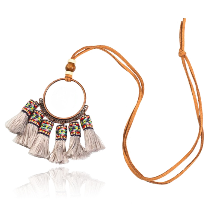 Deja Boho Tassel Ketting – Zand