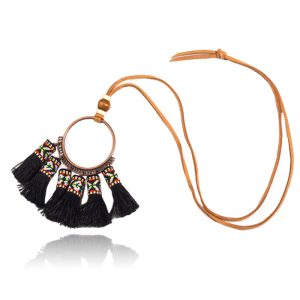 Deja Boho Tassel Ketting – Zwart