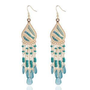 Deja Druppelvormige Tassel Oorbellen – Kristal Groen