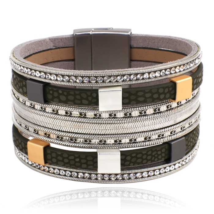 Deja Jewels Meerlaags Armband – Squares Silver
