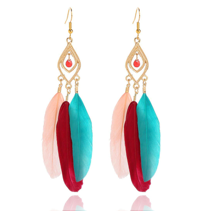 Deja Veer Oorbellen – Roze Rood Blauw