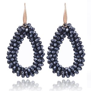 Druppel oorbellen Cilla Jewels Stardust Antraciet Goudkleurig