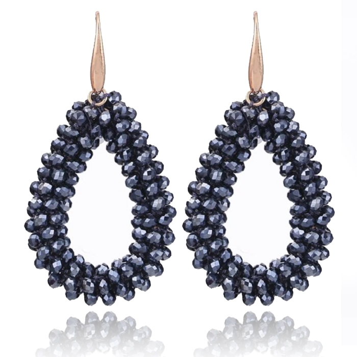 Druppel oorbellen Cilla Jewels Stardust Antraciet Goudkleurig