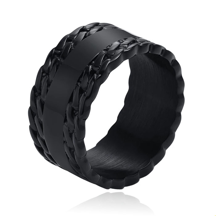 Edelstaal Heren Ring – Double Cuban Wide-20mm