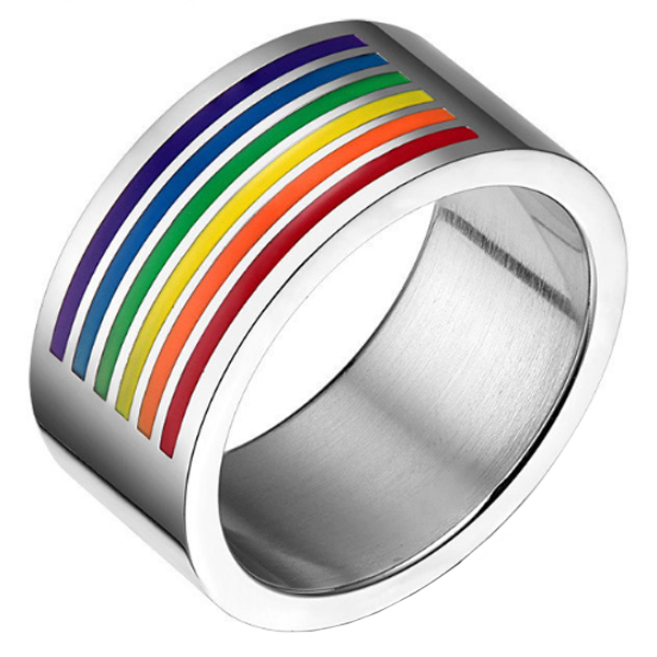 Edelstaal mannen ring Regenboog 10mm-18mm