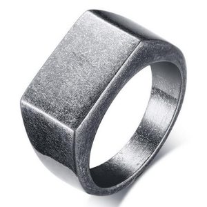 Edelstaal zegelring Heren Mendes Used Look-18mm