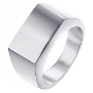 Edelstaal zegelring Zilverkleurig van Mendes Jewelry-20mm