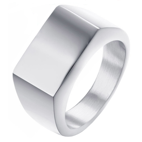 Edelstaal zegelring Zilverkleurig van Mendes Jewelry-21.5mm