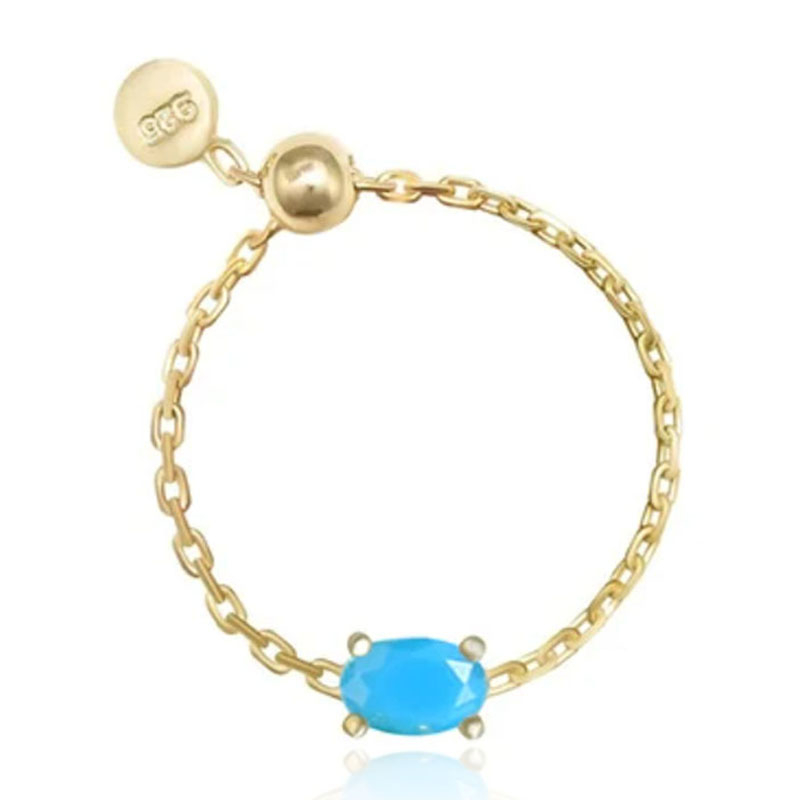 Elenza .925 Zilveren Ring met Blauwe Steen