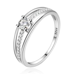 Elenza .925 Zilveren Ring met Vierkante Baguette Zirkonia-16mm