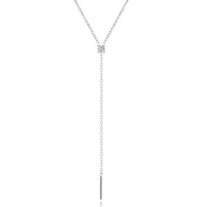 Elenza 925 Sterling Zilveren Ketting met Stijlvol Zirkonia Hangertje