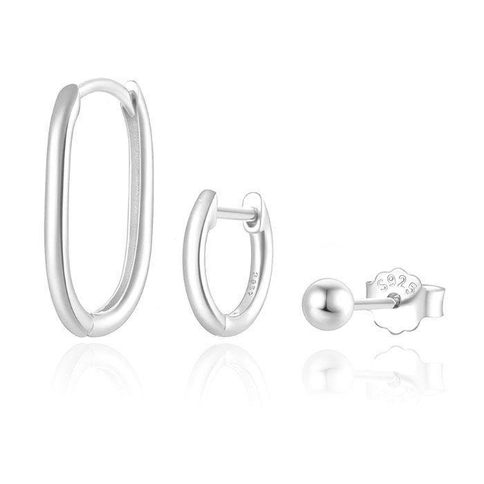 Elenza Drie-in-één 925 Zilveren Oorbellen – Elegant Design in Zilver