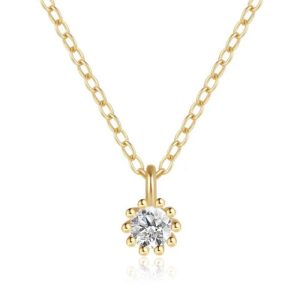 Elenza Goudkleurige Ketting met Heldere Zirkonia in 925 Sterling Zilver