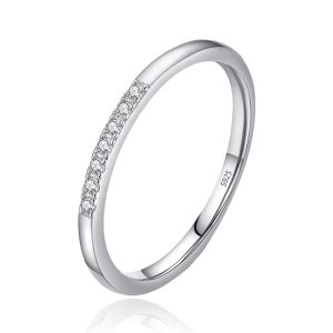Elenza Sterling .925 Zilveren Band Ring met Subtiele Zirkonia's-16mm