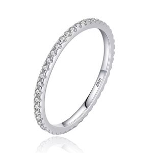 Elenza Sterling .925 Zilveren Draagbare Eternity Ring met Zirkonia-16mm