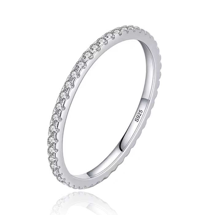Elenza Sterling .925 Zilveren Draagbare Eternity Ring met Zirkonia-16mm