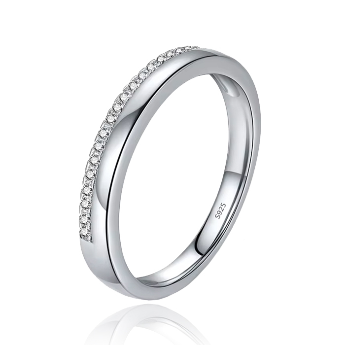 Elenza Sterling .925 Zilveren Klassieke Band met Zirkonia-18mm