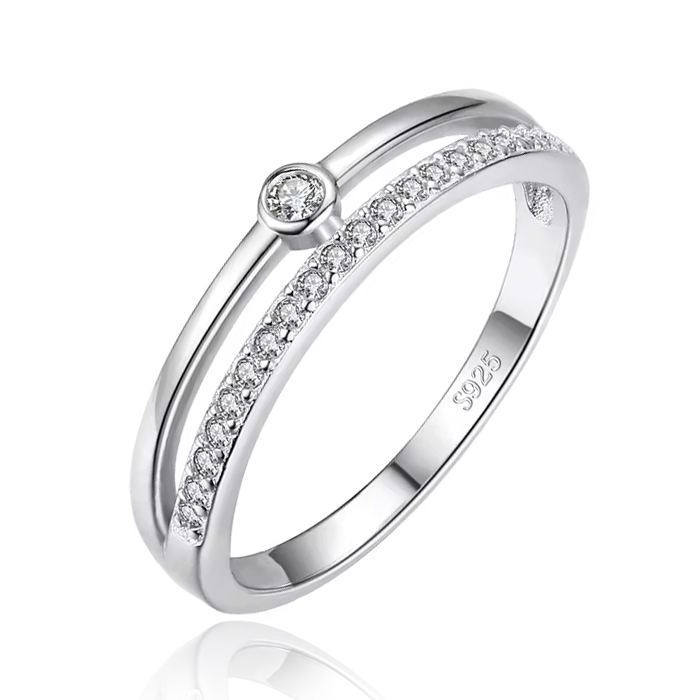 Elenza Sterling .925 Zilveren Solitair Ring met Zirkonia-19mm