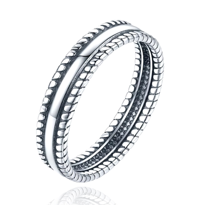 Elenza Sterling Zilveren Ring met Gevlochten Details-15mm