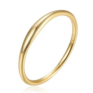 Elenza Thin .925 Zilveren Ring met Gouden Plating – 1mm-17mm