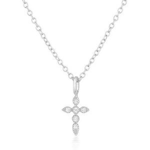 Elenza Zilveren Ketting met Kruishanger en Diamantjes – Tijdloze Elegantie