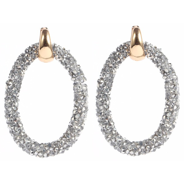 Cilla Jewels oorbellen Crystal Oval Zilverkleurig