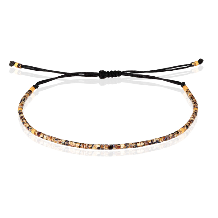 Fijn Kralen Armbandje van Memphis – Bruin/Groen