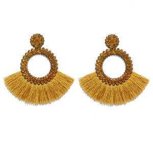 Fringe Oorbellen met gele Strass van Cilla Jewels