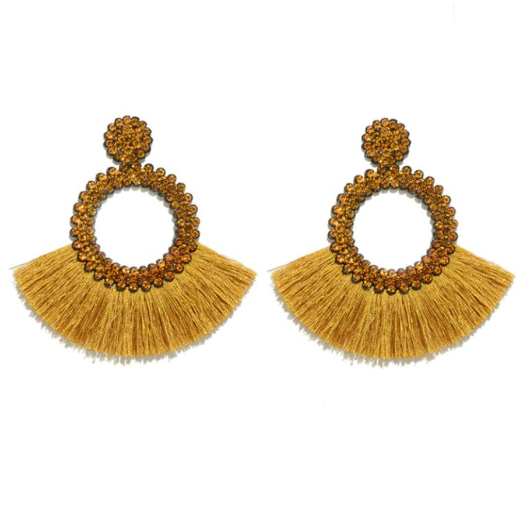 Fringe Oorbellen met gele Strass van Cilla Jewels
