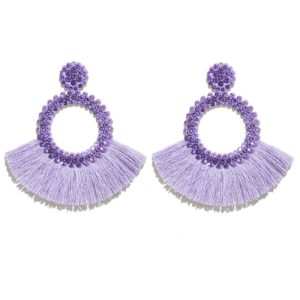 Fringe Oorbellen met Lavendel Strass van Cilla Jewels