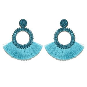 Fringe Oorbellen met Lichtblauw Strass van Cilla Jewels