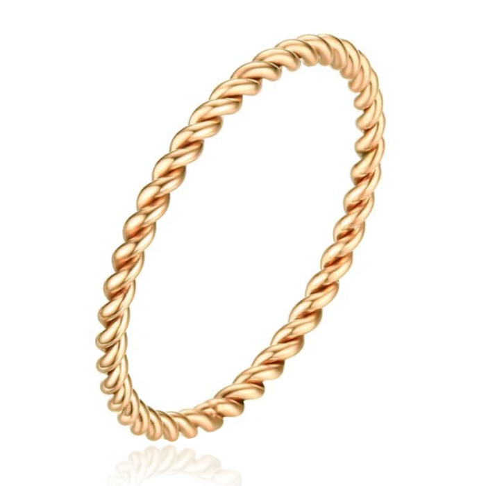 Gedraaide Elegante Dames Ring Edelstaal Verguld Goudkleurig-18mm