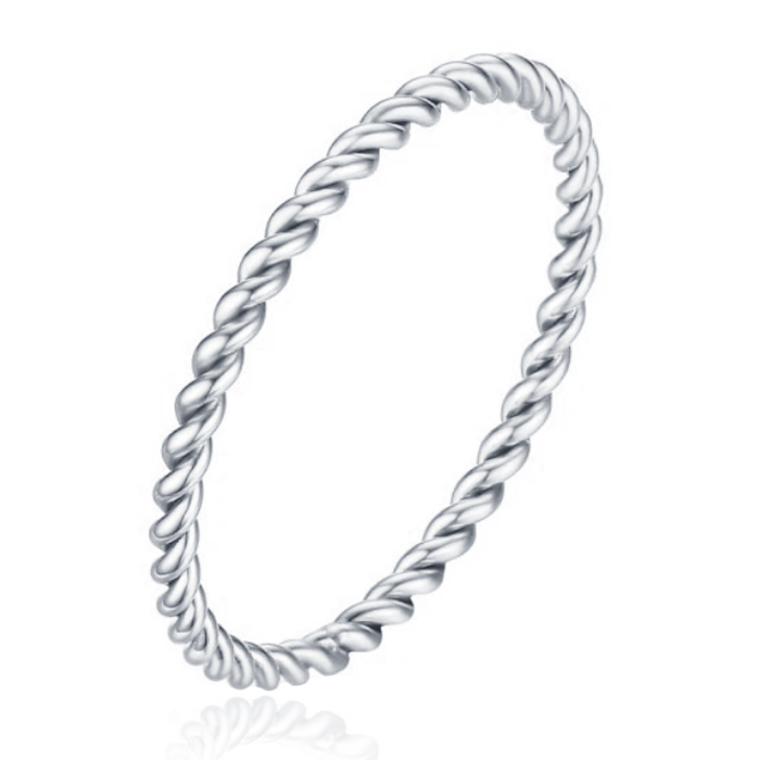Gedraaide Elegante Dames Ring Edelstaal Verzilverd Zilverkleurig-16mm