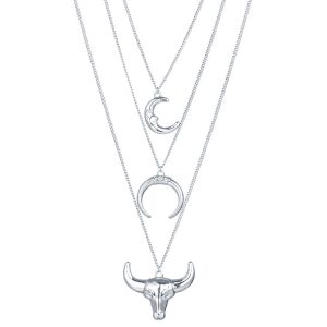 Gelaagde dames ketting LGT Jewels Bull Moon Zilverkleurig
