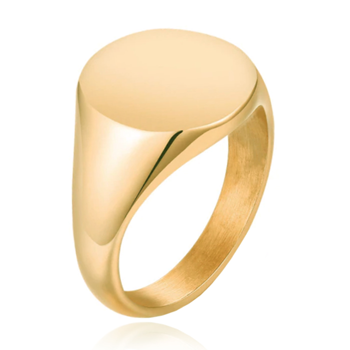 Goudkleurige Dames Zegelring van Edelstaal-20mm